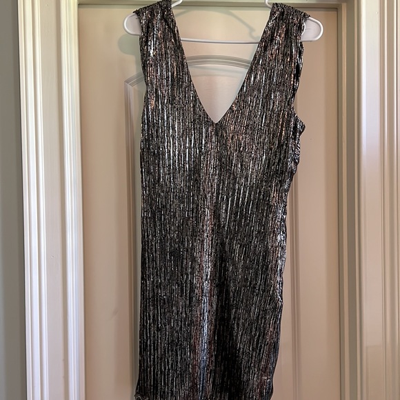 Rift Mini Dress by h:ours (Black and Silver) - Picture 3 of 3